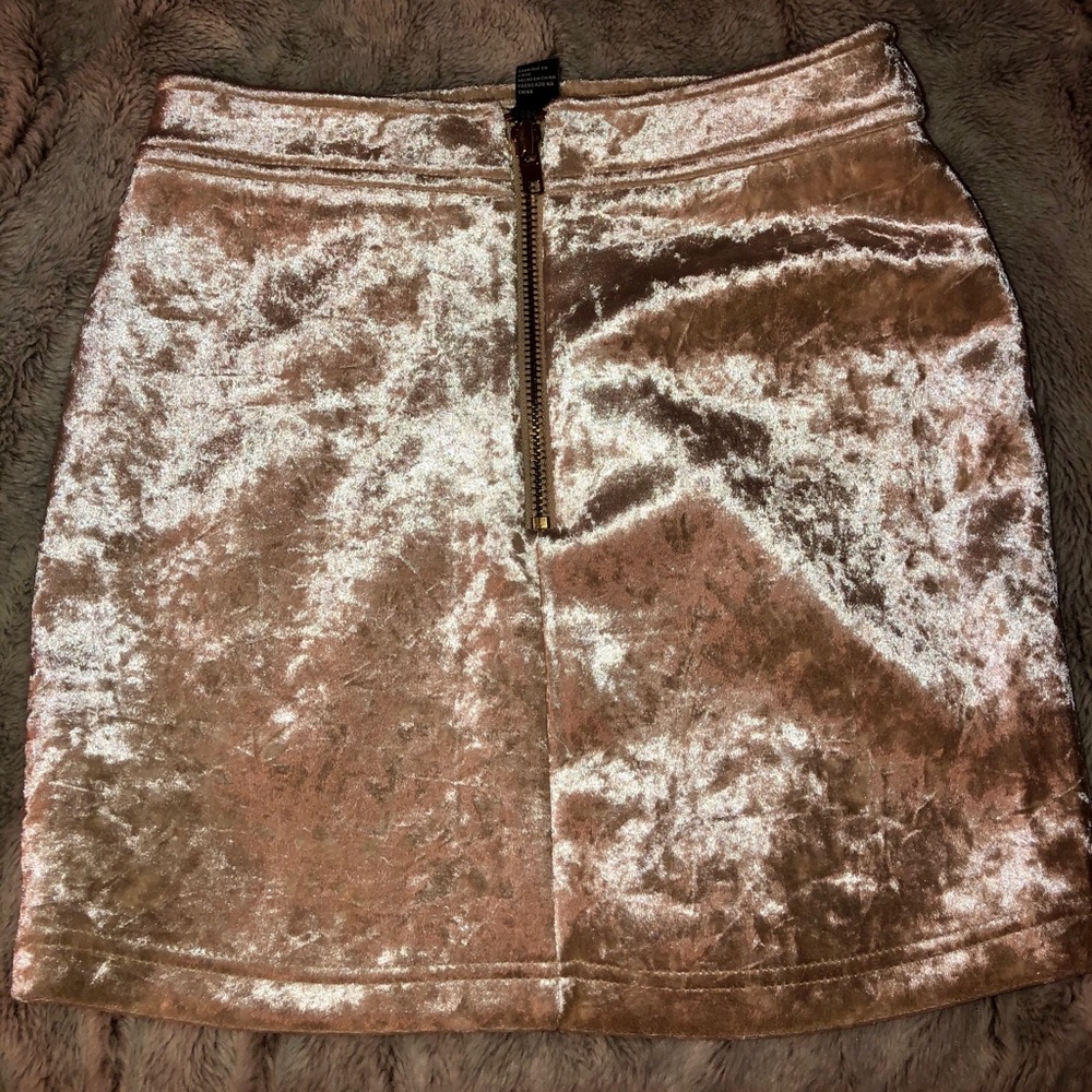 Velvet Gold Mini Skirt